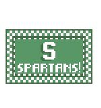 TL202 Michigan State Spartans! 3.5 x 2 18 Mesh Kathy Schenkel Designs