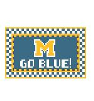 TL201 U of Michigan Go Blue! 3.5 x 2 18 Mesh Kathy Schenkel Designs