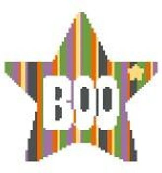 ST300 Boo in Striped Star   4 x 4 18 Mesh Kathy Schenkel Designs