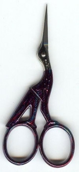 Premax PX1253 Scissors Stork Stork Embroidery; Purple colors handle, nickel plated carbon steel 3.5"