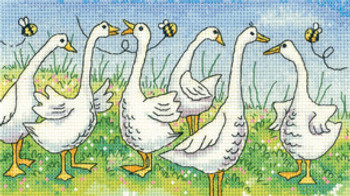 HCK1299A Heritage Crafts Gossiping Geese - Birds of a Feather by Karen Carter