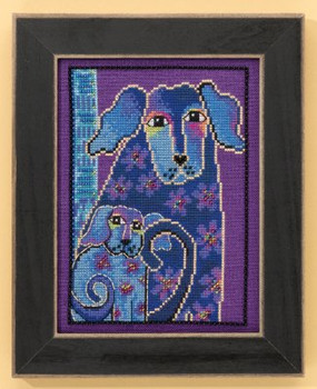 LB301624 Mill Hill Laurel Burch Bloomingtails -  Dogs Collection (Aida)