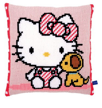 PNV155877 Vervaco Hello Kitty & Dog Cushion