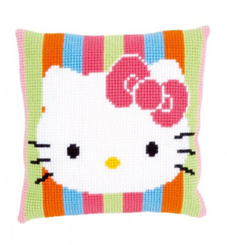 PNV153770 Vervaco Hello Kitty Colored Stripe Cushion