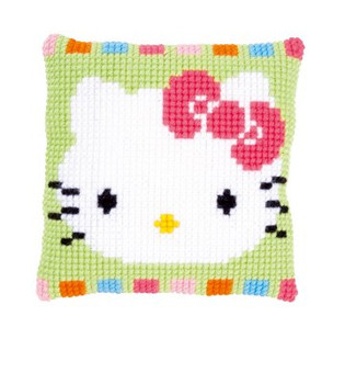 PNV153796 Vervaco Hello Kitty Striped Cushion - Green