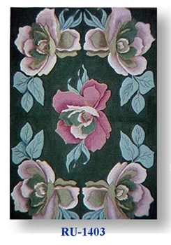 RU-1403 Sea of Peonies 13 Mesh  32 x 48" Rug CBK Bettieray Designs