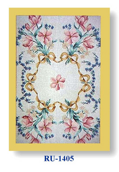 RU-1405 Flowers with Ribbon 10 Mesh 32 x 48" Rug CBK Bettieray Designs