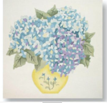 Blue Hydrangea 4 RD. Ornament HP 18 mesh Needlepoint Canvas by Needle  Crossings