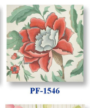 PF-1546 Garnet Jacobean 13 Mesh  12" Flowers CBK Bettieray Designs