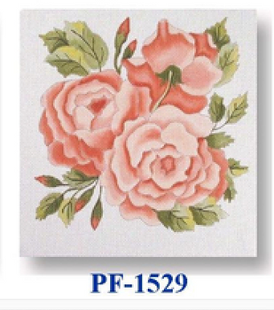 PF-1529 Mauve Roses 13 Mesh 12"  Flowers CBK Bettieray Designs