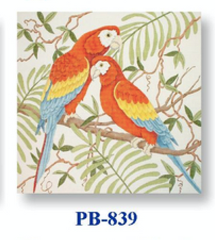 PB-839 Red Macaws 18 Mesh 14" CBK Bettieray Designs