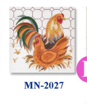 MN-2027 Red and Rust Chickens 18 Mesh 8" CBK Bettieray Designs