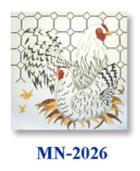 MN-2026 Black and White Chicken 18 Mesh 8" CBK Bettieray Designs