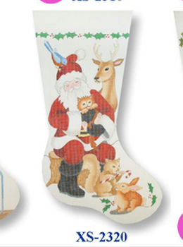 XS-2320 Santa and Friends 18 Mesh 20" Stocking CBK Bettieray Designs