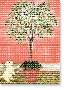 CB-XO 08 Partridge in Pear Tree 5x7 18 Mesh CBK Ciao Bella Designs n