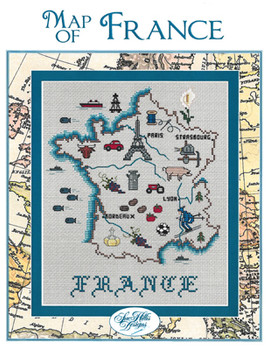 France Map by Sue Hillis Designs 7475 
