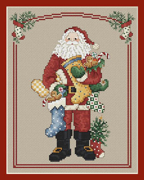 Stocking Santa 96w x 122h Sue Hillis Designs 14-2398