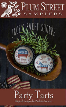 Jack's Sweet Shoppe-Party Tarts Elephant: 68w x 56h, Donkey: 66w x 61h  Plum Street Samplers 15-1598