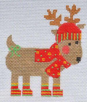 CH-155 Striped Reindeer( 3 x 3 ½ 18  Mesh With stitch guide CH Designs