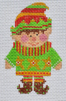 CH-153 Boy Elf 2 ¼ x 3 ½  18 Mesh With stitch guide CH Designs