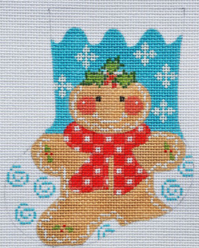 CH-173 Gingerbread Girl Mini Stocking With stitch guide  4 ¼ x 5 18 Mesh CH Designs