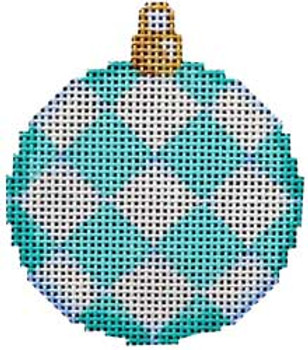 CT-1476A Aqua Harlequin Mini Ball Orna. 2.5x2.75 18 Mesh Associated Talents 