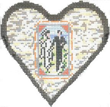 COL558C Wedding Heart 6X6 18 Mesh Cooper Oaks Designs