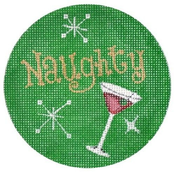NN2M Naughty and Nice, Martini 4 Dia. 18 Mesh MT06 French Country Pig, redwhite 3.75 x  4.5  18 Mesh Pepperberry Designs