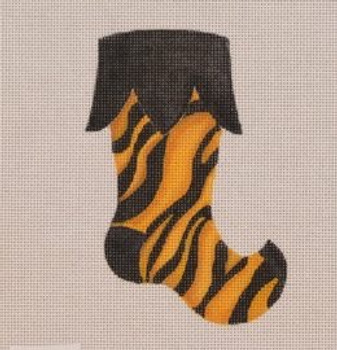 MS04 Wild Mini Stocking, Tiger 3.75 x 5.25 18 Mesh Pepperberry Designs