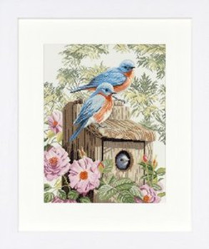 PN8325 Lanarte Kit Garden Bluebirds 12" x 16"; Aida; 14ct