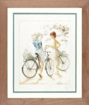 PN7949 Lanarte Kit Girl on Bicycle 16" x 20"; Linen; 30ct