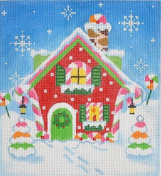 HH01 Christmas Holiday House 5.5 x 6 18 Mesh Pepperberry Designs 
