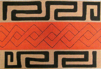 70626 Kuba Pillow #2 Ethnic 15 X 11 18 Mesh Unique New Zealand Designs Needlepoint