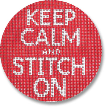EG-XO 25 Keep Calm & Stitch On  4" Rnd. 18 Mesh CBK Eddie & Ginger 