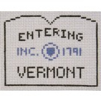 SS04g Vermont Sign 3.5 x 2.5" 18 mesh Eddie & Ginger