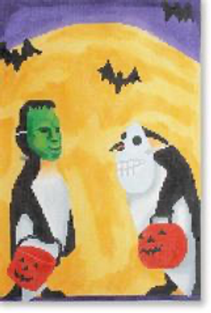 SC-PL 69 A Penguin Halloween 8 x 12 13 Mesh  Scott Church Creative