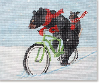 SC-PL 65 Bears Riding Bike 12 x 10 13 Mesh Scott Church Creative