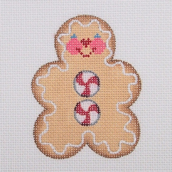 BB 0714Gingerbread Man / Peppermint Buttons 3.5" x 2.5" 18 Mesh Burnett And Bradley