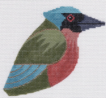 LL306Z	Turquoise-browed Motmot	18 Mesh	4.25x3.75 each (2) Labors Of Love 