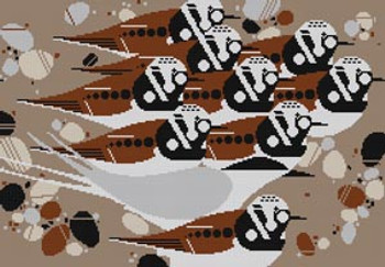 Turnstones+Turnstones Birds HC-T154 Charley Harper  18 Mesh 13 x 9 