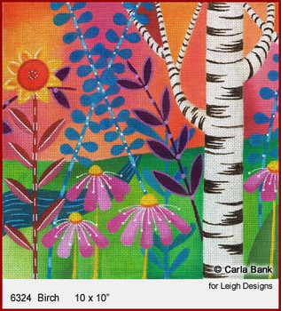 6324 Birch  SUMMER IN THE PARK 10 x 10” Leigh Designs 18 Count Canvas