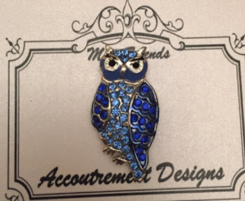 Bird Owl blue NEEDLEMINDER Magnet Accoutrement Designs