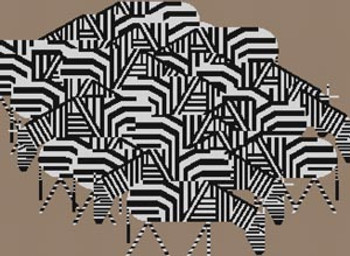 Serengeti Spaghet Zebra HC-S130 Charley Harper 18 Mesh 171⁄2 x 13