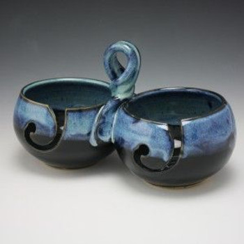 6202 Starry Night Pawley Studios EarthTone Double Bowls