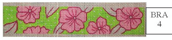 BRA4	Pink Flowers Cheryl Schaeffer And Annie Lee Designs 18 Mesh Bracelet