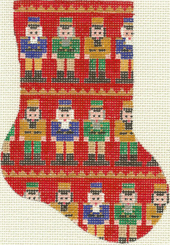 SN618 Nutcracker Minisock (red background) 4 x 5.5 18 Mesh Silver Needle Designs