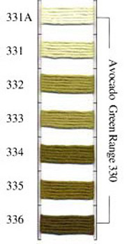 Needlepoint Inc. Silk Skein #334 Avocado Green Range