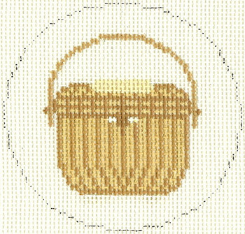 SN512 Nantucket Basket Ornament 4 RD. 18 Mesh Silver Needle Designs