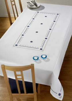 584861 Permin Kit Table Cloth  54.8" x 90.8"; Hardanger - White; 22ct