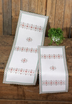 756739 Permin Kit Table runner 13.2" x 39.6"; White Hardanger; 22ct